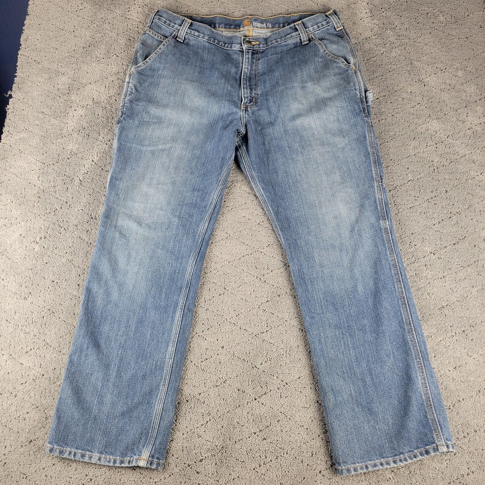 Carhartt Capenter Jeans Mens 38x30 Blue Relaxed Fit Workwear Streetwear Denim